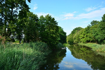 Fluss, Wald, Natur, Himmel, Spiegelung, Sommer, Landschaft