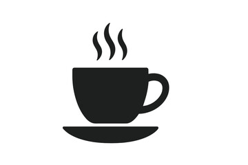 Warm cup of coffee on a saucer with steam rising, perfect for a cozy morning moment in a cafe setting