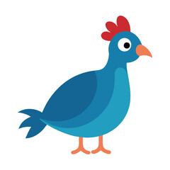 Cute cartoon blue bird vector illustration simple and playful design