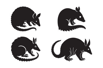 Bandicoot Silhouette Vector Collection Cute Marsupial Animal Clipart