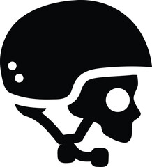 skull skateboard helmet silhouette 
