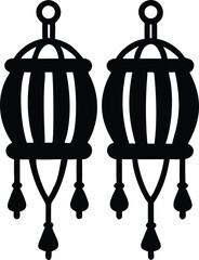silhouette of waisak celebration lantern decoratio (4).eps