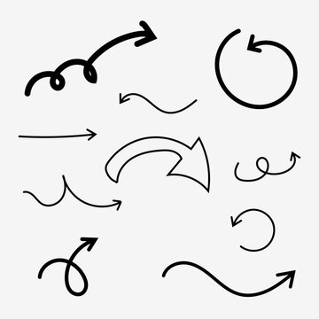 Arrows - Minimalist Arrow Paths with Curved Lines on White Background