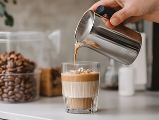 Pouring Coffee into a Glass