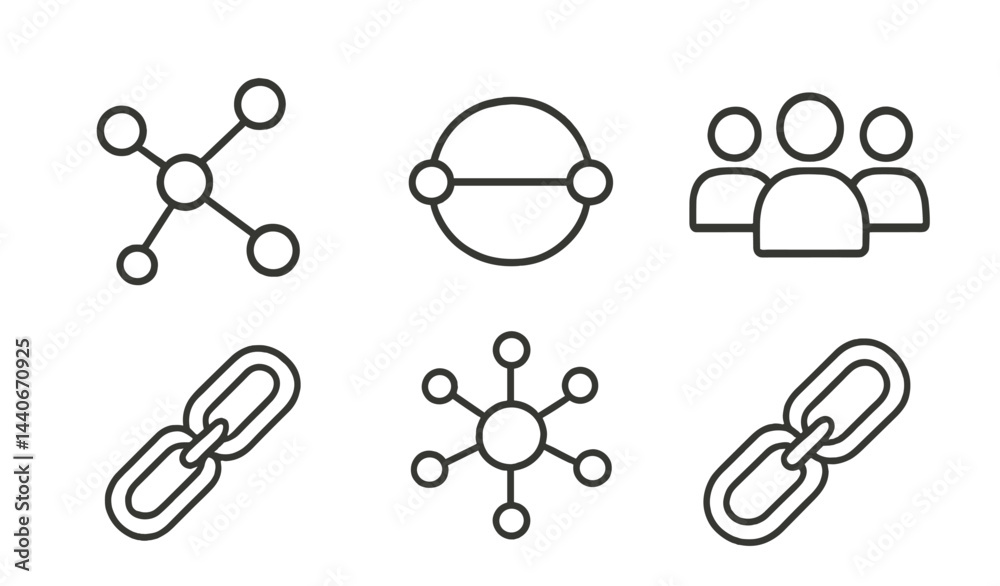 Poster conceptual illustrations of networking and connectivity in communication design for modern technolog