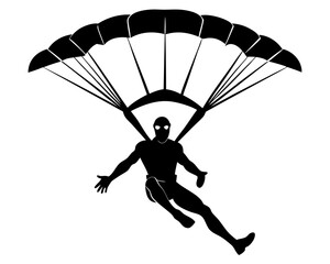 Skydiving Vector Illustration | Skydiver Silhouette SVG Design for Adventure Crafts