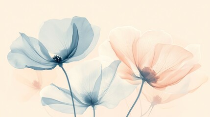 Delicate, translucent flowers in pastel hues.
