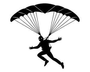 Skydiving Vector Illustration | Skydiver Silhouette SVG Design for Adventure Crafts