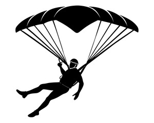 Skydiving Vector Illustration | Skydiver Silhouette SVG Design for Adventure Crafts