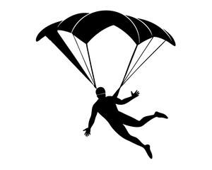 Skydiving Vector Illustration | Skydiver Silhouette SVG Design for Adventure Crafts