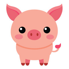 Obraz premium Adorable cartoon pig character illustration vector graphic animal design element