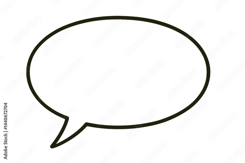 Poster speech bubble with a blank interior for writing text in a creative project or design concept for com