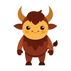 Naklejka premium Adorable cartoon bull character illustration for childrens designs and educational materials