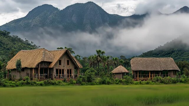 Mountain Lodge in African Savanna