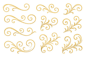 Fototapeta premium Elegant golden swirl designs for decorative purposes and artistic projects