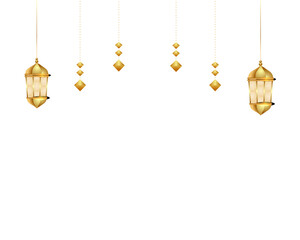 golden hanging lantern elements for grettings card design