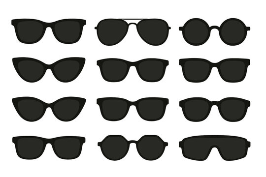 Various styles of sunglasses displayed in a grid, showcasing contemporary fashion trends in eyewear design