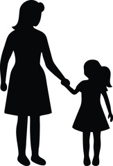 silhouette of mother and daughter (2).eps