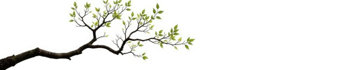 Obraz premium Twisted tree branch isolated on white background, solitude, tree branch