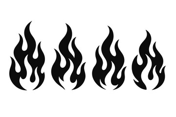 Flame designs representing fire in various shapes and sizes perfect for creative projects and artistic expressions