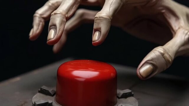 dead man's hand is on the red button
