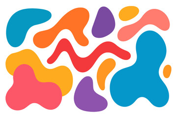 Fototapeta premium Colorful abstract shapes in a vibrant, modern design layout for creative projects