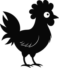 silhouette of cute chick