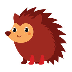 Cute cartoon hedgehog illustration in flat style vector graphic resource