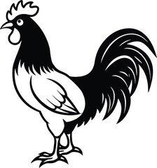 silhouette of a crowing rooster 