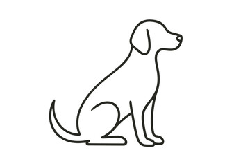 Outline of a sitting dog with a smooth design, showcasing a simple yet elegant style