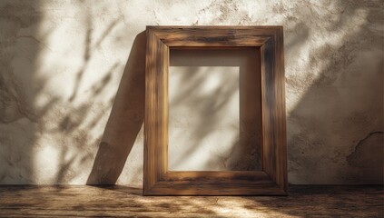 Rustic wooden frame on wall