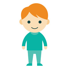 Cartoon little boy smiling illustration cute child character design vector graphic