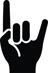 rock n roll hand symbol silhouette 