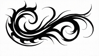 Fototapeta premium Abstract tribal swirls in black and white, artistic expression