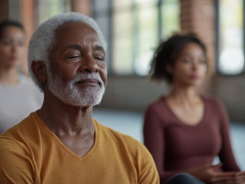 Elderly couple attending health seminar focused on senior education and preventive healthcare - Powered by Adobe