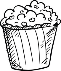 popcorn sketch silhouette