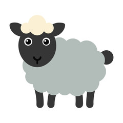 Minimalist sheep illustration cute farm animal vector graphic design element
