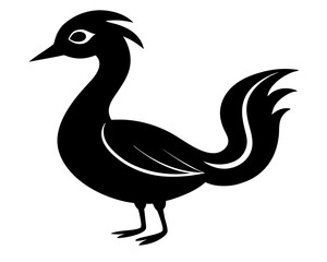 Snake Bird Vector Illustration | Snake Bird Silhouette SVG Design