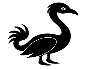 Snake Bird Vector Illustration | Snake Bird Silhouette SVG Design