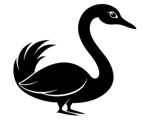 Snake Bird Vector Illustration | Snake Bird Silhouette SVG Design