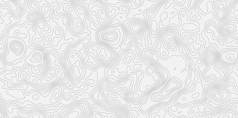 topographic white and grey light wave line topo map contour modern design white background. Wavy topography geography design map, texture, line, adventure, mountain, vector illustration.