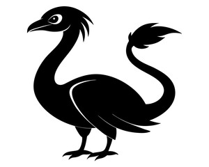 Snake Bird Vector Illustration | Snake Bird Silhouette SVG Design