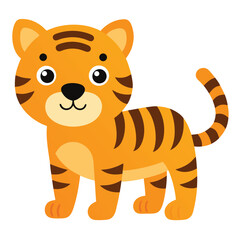 Cute cartoon tiger cub vector illustration for childrens designs and educational materials