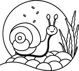 Naklejka premium snail on a white background