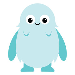Cute blue monster character illustration for kids creative design projects