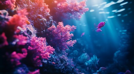 Fototapeta premium Beautiful coral reef teeming with marine life high-resolution picture