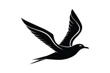 Silhouette art illustration of a minimalist seagull.eps