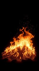 Inferno in Outline: A Detailed Line Art Study of Wildfire's Untamed Beauty
