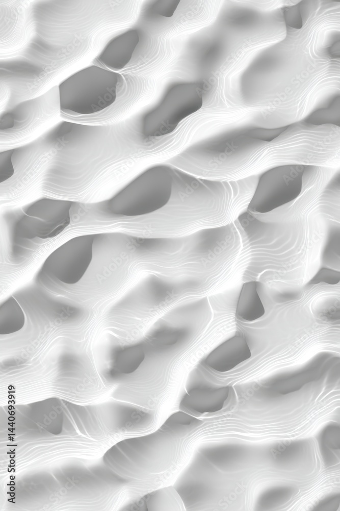Poster abstract white sand dune texture with smooth curves and subtle shadows creating a serene and minimal