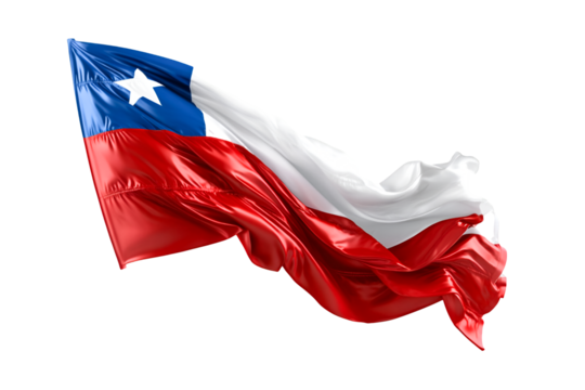 Chilean Flag Flowing Dynamically Powerful National Symbol